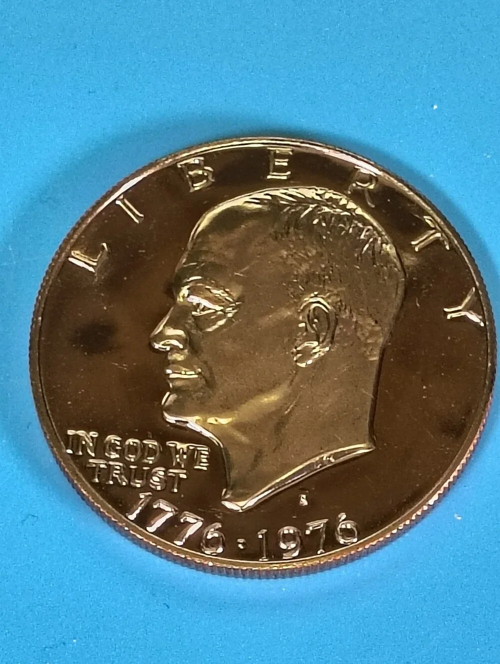 1976 Eisenhower Proof Bicentennial Dollar . Brilliant Cameo Finish.